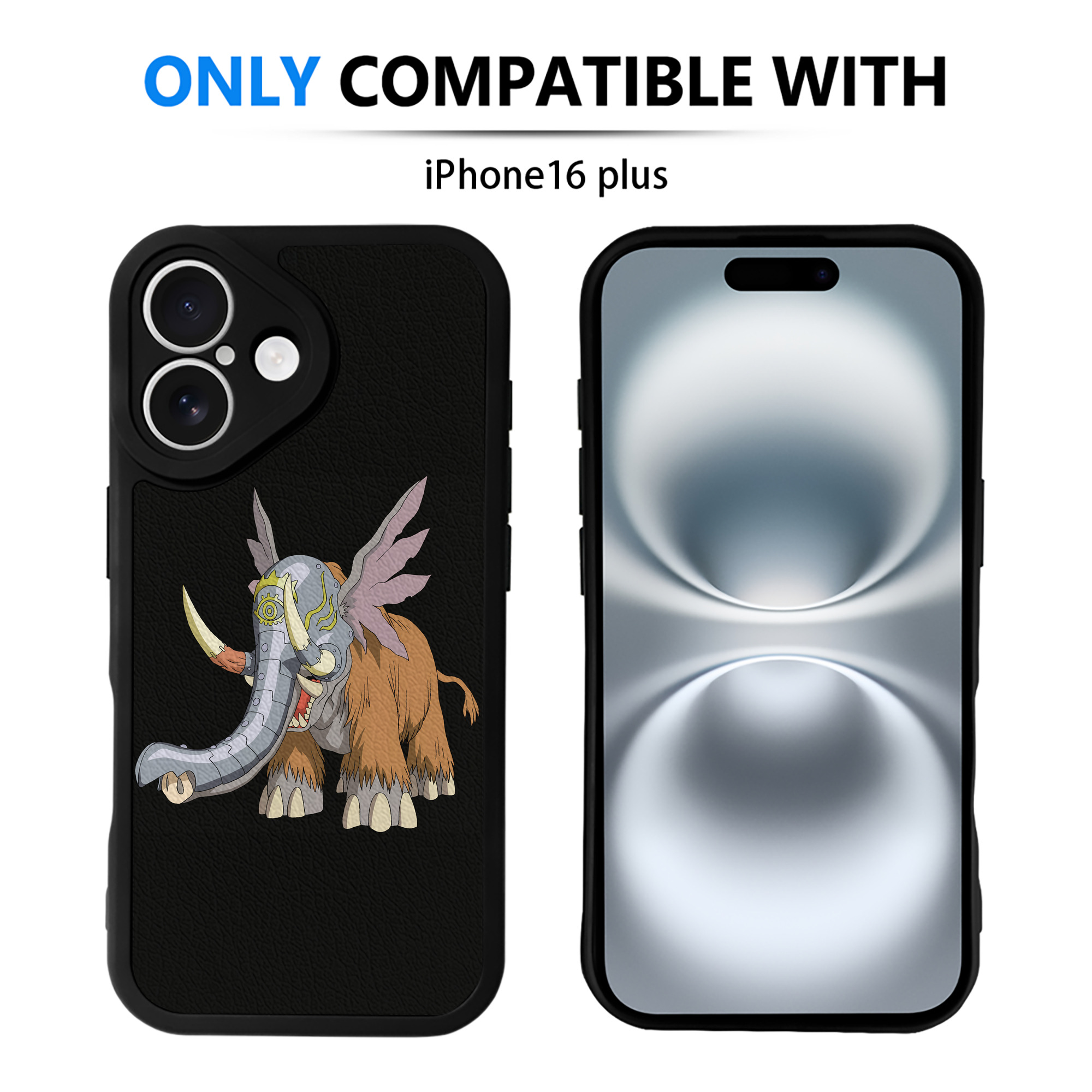 （画像用） Digimon デジタルモンスター/デジモン 【iPhone 16シリーズ対応】シリコンスマホケース（レザー調） 材質：シリコン